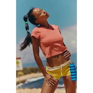 NWOT Free People Hot Shot Baby Tee Strawberry L